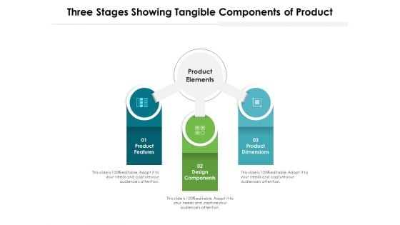 Three Stages Showing Tangible Components Of Product Ppt PowerPoint Presentation File Slide Download PDF