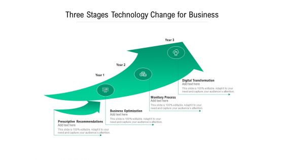 Three Stages Technology Change For Business Ppt PowerPoint Presentation Professional Show PDF