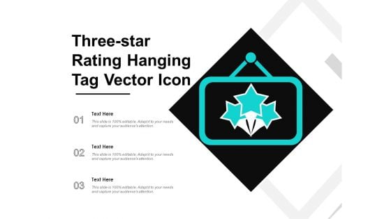 Three Star Rating Hanging Tag Vector Icon Ppt PowerPoint Presentation Diagram Ppt PDF