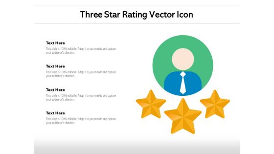 Three Star Rating Vector Icon Ppt PowerPoint Presentation Summary Vector PDF