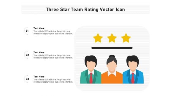 Three Star Team Rating Vector Icon Ppt PowerPoint Presentation Icon Example File PDF