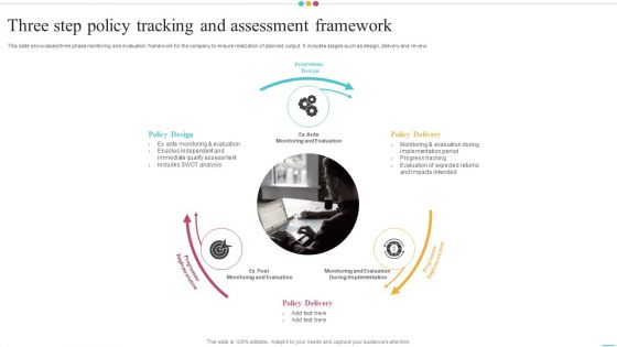 Three Step Policy Tracking And Assessment Framework Infographics PDF Three Step Policy Tracking And Assessment Framework Infographics PDF