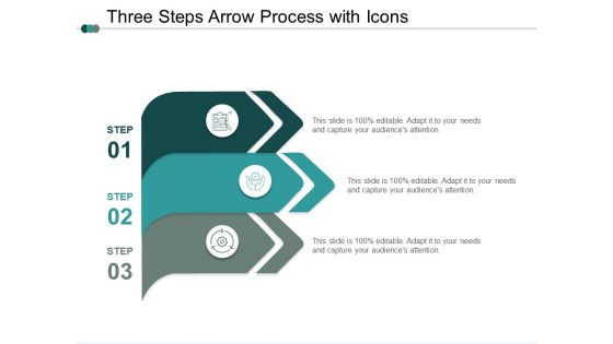 Three Steps Arrow Process With Icons Ppt PowerPoint Presentation Pictures Picture