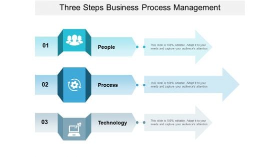 Three Steps Business Process Management Ppt PowerPoint Presentation Portfolio Grid