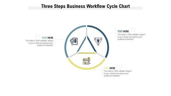 Three Steps Business Workflow Cycle Chart Ppt PowerPoint Presentation Infographics Vector