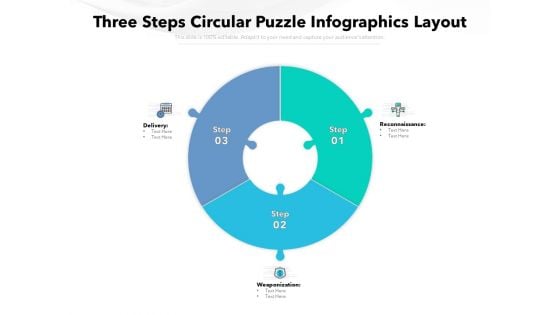 Three Steps Circular Puzzle Infographics Layout Ppt PowerPoint Presentation Model Visual Aids PDF