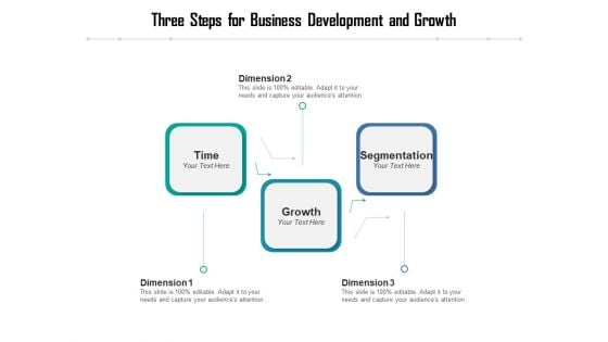 Three Steps For Business Development And Growth Ppt PowerPoint Presentation Portfolio Infographic Template PDF