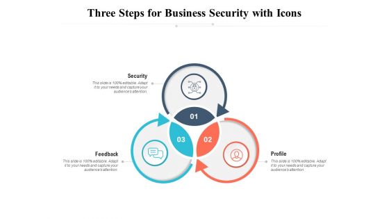 Three Steps For Business Security With Icons Ppt PowerPoint Presentation Infographic Template Samples PDF