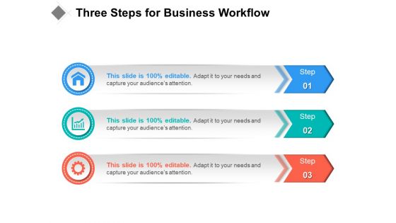 Three Steps For Business Workflow Ppt PowerPoint Presentation Layouts Display