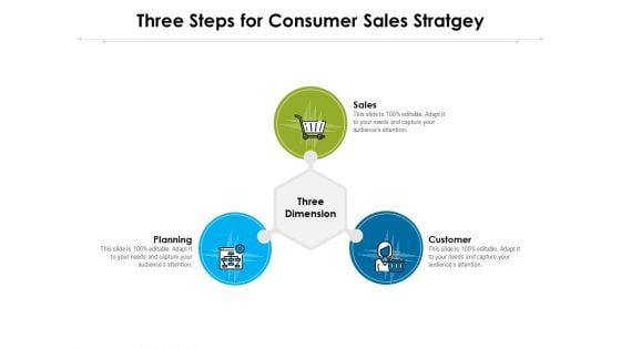 Three Steps For Consumer Sales Stratgey Ppt PowerPoint Presentation Outline Graphic Tips PDF