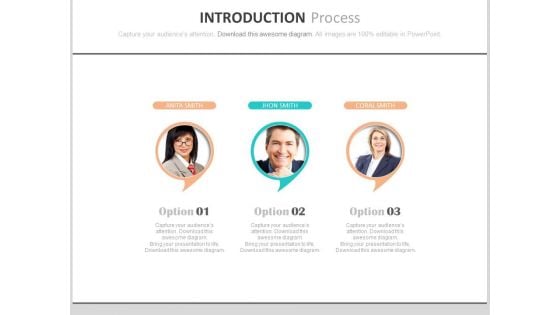 Three Steps Introduction Process Powerpoint Slides