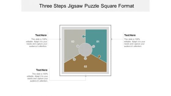 Three Steps Jigsaw Puzzle Square Format Ppt PowerPoint Presentation Slides Graphics