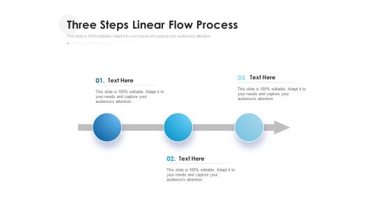 Three Steps Linear Flow Process Ppt PowerPoint Presentation Gallery Clipart PDF