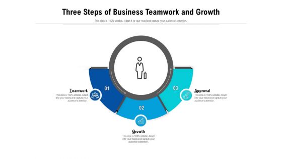 Three Steps Of Business Teamwork And Growth Ppt PowerPoint Presentation Gallery Diagrams PDF