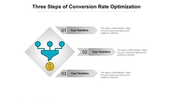 Three Steps Of Conversion Rate Optimization Ppt PowerPoint Presentation Layouts Rules PDF