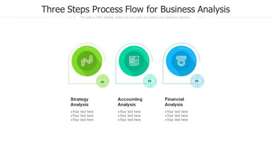 Three Steps Process Flow For Business Analysis Ppt PowerPoint Presentation Gallery Rules PDF
