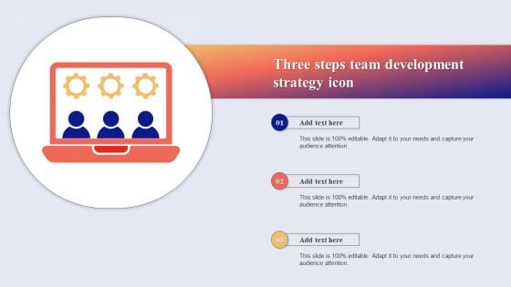 Three Steps Team Development Strategy Icon Professional PDF