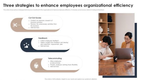 Three Strategies To Enhance Employees Organizational Efficiency Infographics PDF Three Strategies To Enhance Employees Organizational Efficiency Infographics PDF