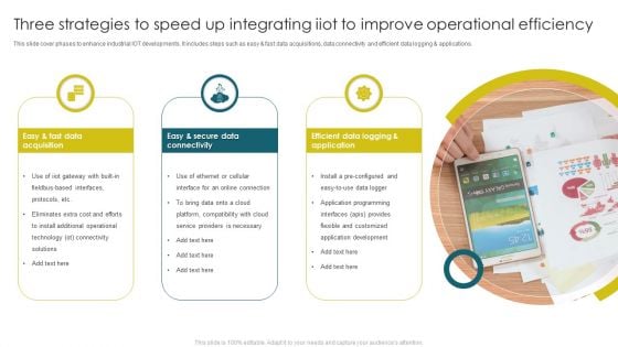 Three Strategies To Speed Up Integrating Iiot To Improve Operational Efficiency Brochure PDF