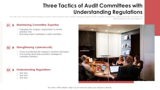 Three Tactics Of Audit Committees With Understanding Regulations Ppt PowerPoint Presentation Gallery Slide Download PDF