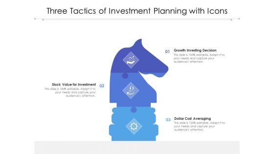 Three Tactics Of Investment Planning With Icons Ppt PowerPoint Presentation Infographic Template Introduction PDF