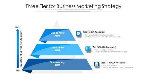 Three Tier For Business Marketing Strategy Ppt Outline Rules PDF