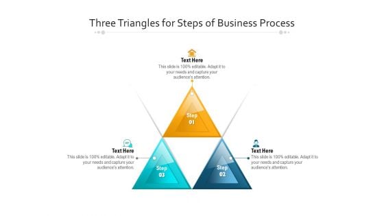 Three Triangles For Steps Of Business Process Ppt PowerPoint Presentation File Professional PDF