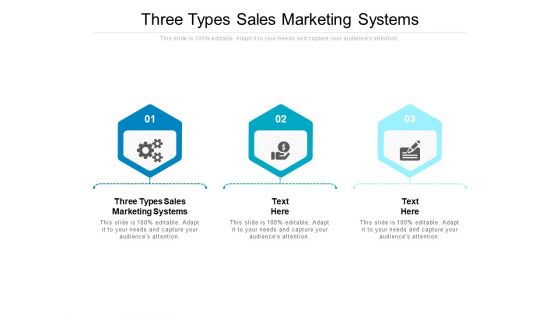 Three Types Sales Marketing Systems Ppt PowerPoint Presentation File Pictures Cpb