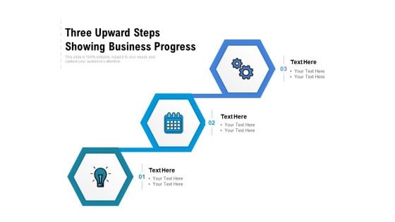 Three Upward Steps Showing Business Progress Ppt PowerPoint Presentation Professional Icon