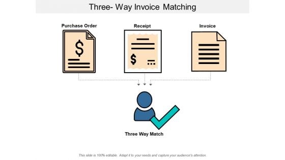 Three Way Invoice Matching Ppt Powerpoint Presentation Slides Gridlines