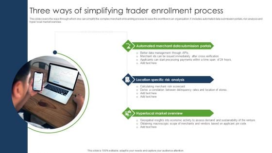 Three Ways Of Simplifying Trader Enrollment Process Mockup PDF