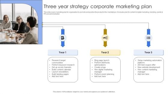 Three Year Strategy Corporate Marketing Plan Background PDF Three Year Strategy Corporate Marketing Plan Background PDF