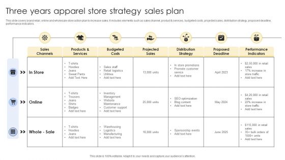 Three Years Apparel Store Strategy Sales Plan Download PDF