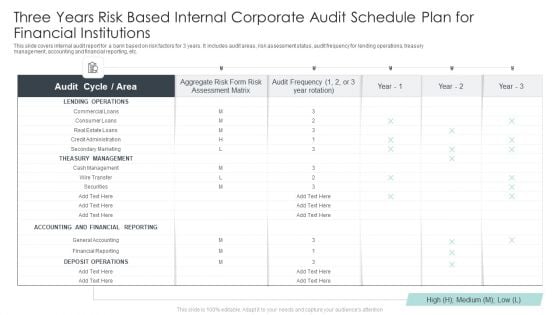 Three Years Risk Based Internal Corporate Audit Schedule Plan For Financial Institutions Download PDF