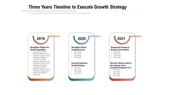 Three Years Timeline To Execute Growth Strategy Ppt PowerPoint Presentation Slides Graphics Three Years Timeline To Execute Growth Strategy Ppt PowerPoint Presentation Slides Graphics