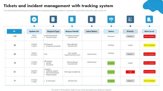 Tickets And Incident Management With Tracking System Ppt PowerPoint Presentation Professional Example PDF