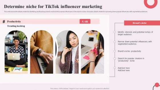 Tiktok Digital Marketing Campaign Determine Niche For Tiktok Influencer Marketing Designs PDF