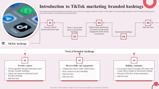 Tiktok Digital Marketing Campaign Introduction To Tiktok Marketing Branded Hashtags Summary PDF
