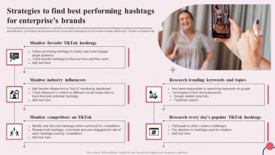 Tiktok Digital Marketing Campaign Strategies To Find Best Performing Hashtags For Enterprises Brands Infographics PDF
