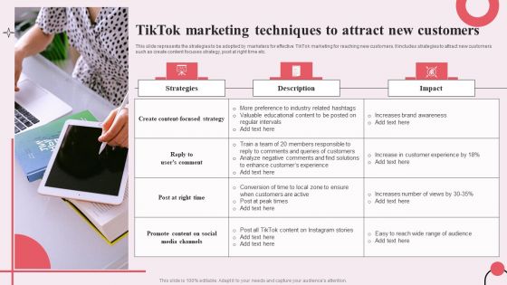 Tiktok Digital Marketing Campaign Tiktok Marketing Techniques To Attract New Customers Background PDF