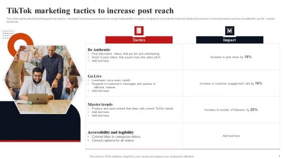 Tiktok Marketing Tactics To Increase Post Reach Information PDF