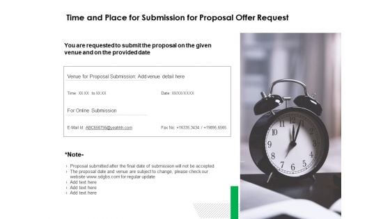 Time And Place For Submission For Proposal Offer Request Ppt PowerPoint Presentation File Structure