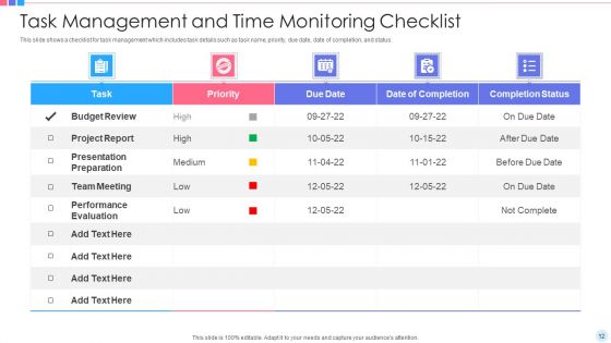 Time And Task Monitoring Ppt PowerPoint Presentation Complete Deck With Slides
