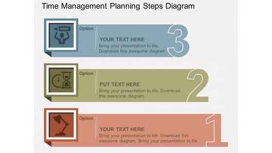 Time Management Planning Steps Diagram Powerpoint Template