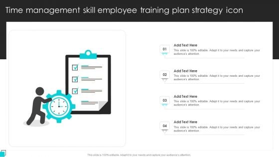 Time Management Skill Employee Training Plan Strategy Icon Graphics PDF