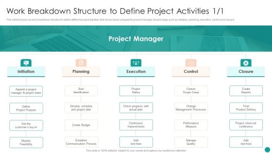 Time Management Techniques For Successful Project Work Breakdown Structure To Define Project Activities Portrait PDF Time Management Techniques For Successful Project Work Breakdown Structure To Define Project Activities Portrait PDF