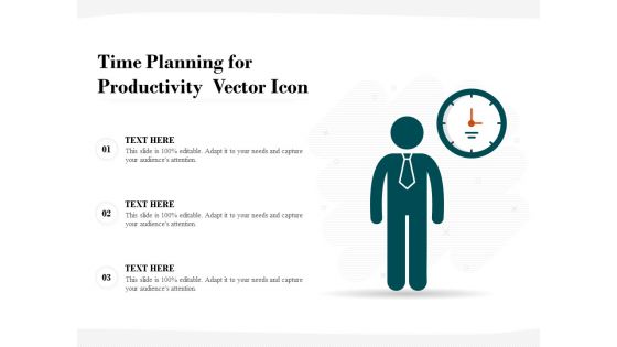 Time Planning For Productivity Vector Icon Ppt PowerPoint Presentation Portfolio Icon PDF