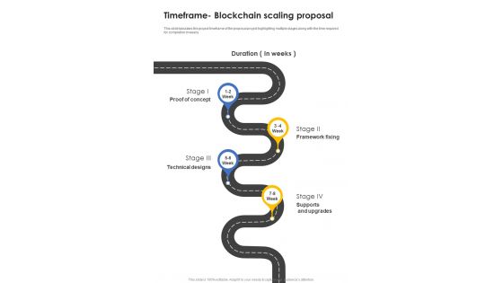 Timeframe Blockchain Scaling Proposal One Pager Sample Example Document