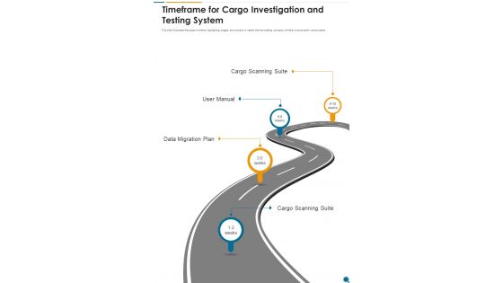 Timeframe For Cargo Investigation And Testing System One Pager Sample Example Document