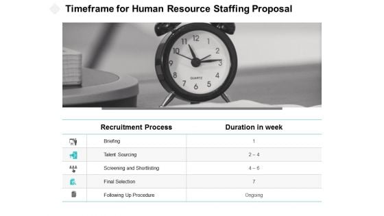 Timeframe For Human Resource Staffing Proposal Ppt PowerPoint Presentation Layouts Format